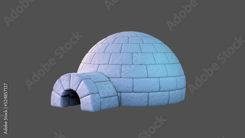 Photos 3d rendered Igloo on a gray background
