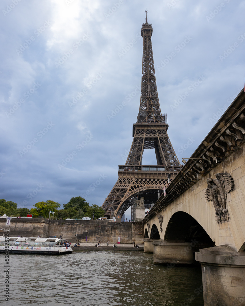 eiffel tower from the river