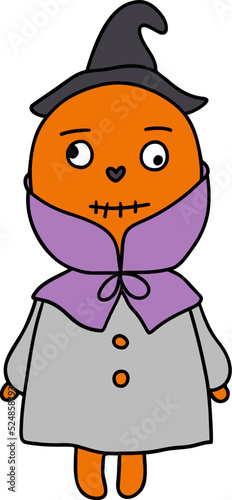 Cute Halloween Pumpkin, Pumpkin kid doy and girl illustration, Halloween decorations