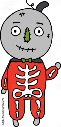 Cute Halloween Pumpkin, Pumpkin kid doy and girl illustration, Halloween decorations