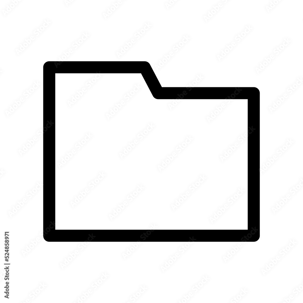 Folder outline icon. Black and white item from set, linear vector. Folder outline icon. Black and white item from set, linear vector.