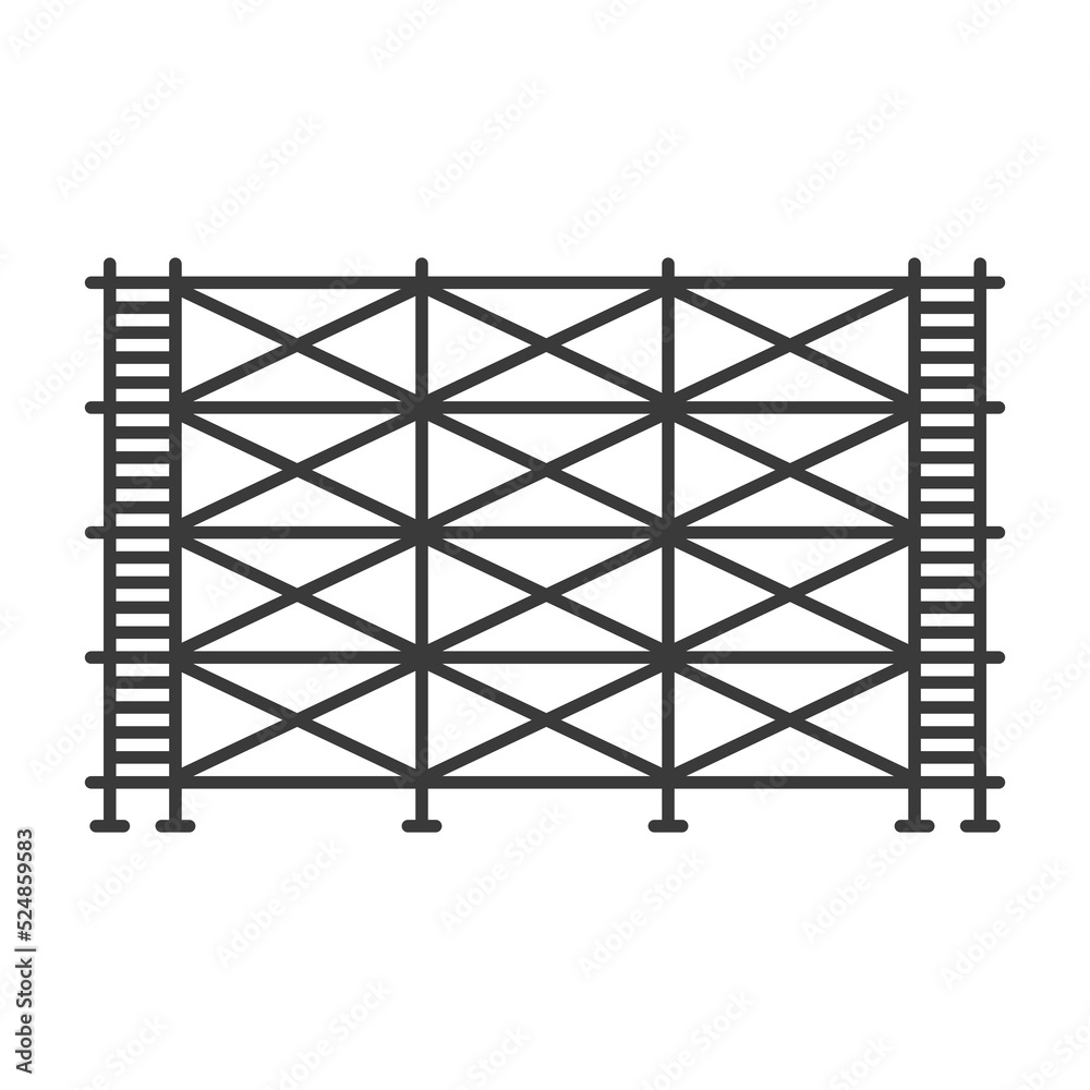 Scaffold line icon isolated on white background.Vector illustration. Scaffold line icon isolated on white background.Vector illustration.