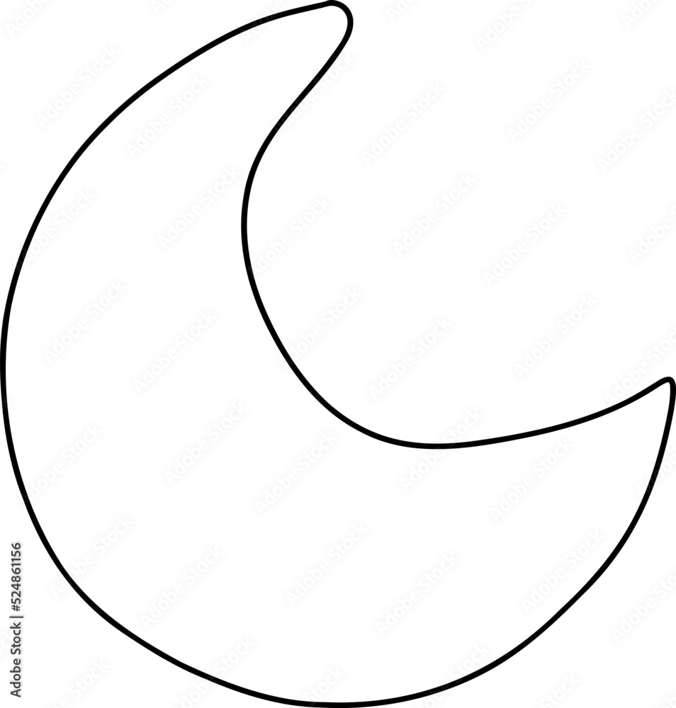 Crescent moon. Halloween decorations illustration Crescent moon. Halloween decorations illustration