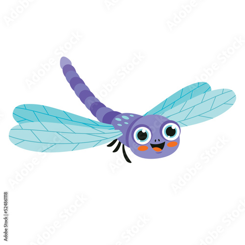 Cartoon Illustration Of A Dragonfly
