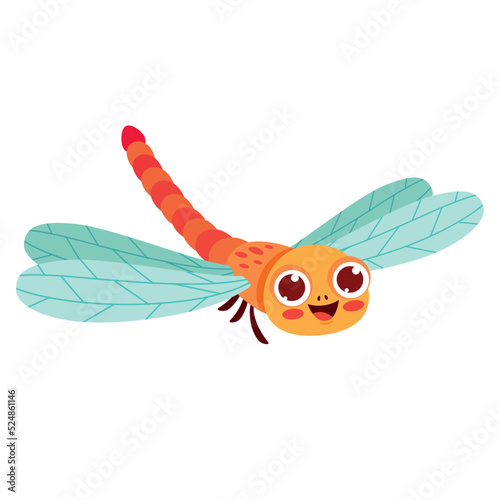 Cartoon Illustration Of A Dragonfly