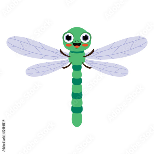 Cartoon Illustration Of A Dragonfly