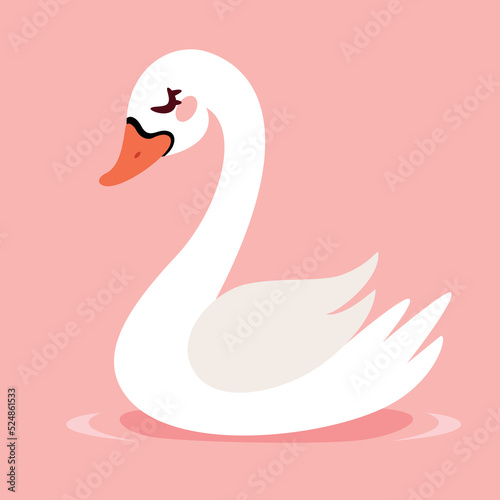 Fototapeta Naklejka Na Ścianę i Meble -  Cartoon Illustration Of A Swan