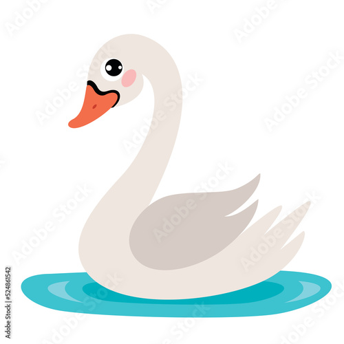 Fototapeta Naklejka Na Ścianę i Meble -  Cartoon Illustration Of A Swan