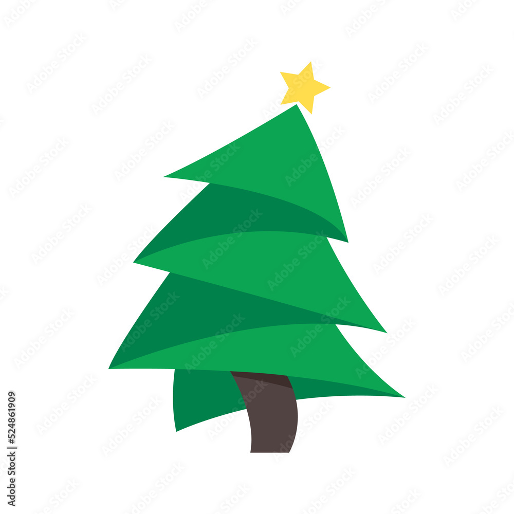 Fototapeta premium Christmas tree. A pine tree decorated with colorful lights to celebrate Christmas.
