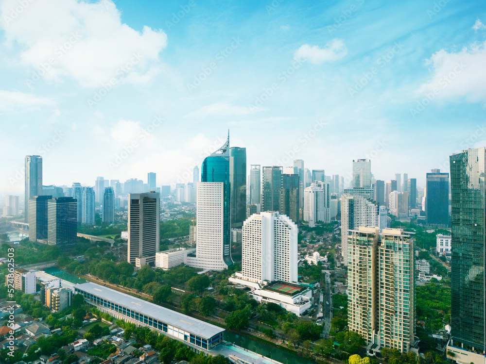 Obraz premium Beautiful high rise buildings in Jakarta at morning