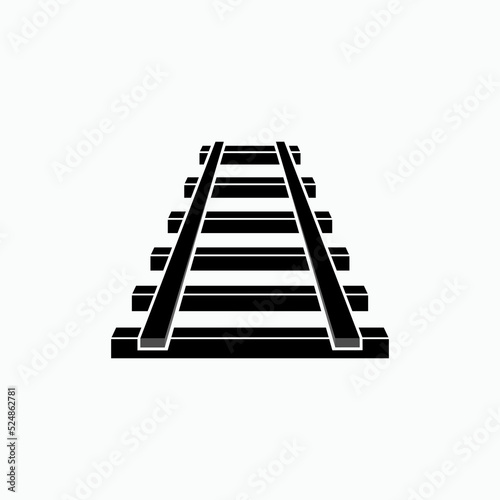 Railway Track Icon.Transportation Element Symbol - Vector.