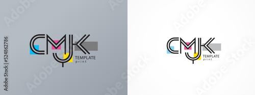 Cmyk logo print polygraphy theme lines