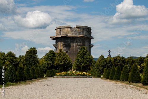 Photography One of the Flak towers (Flaktürme) from the second world war in Augarten Park in Vienna, Austria, Central Europe