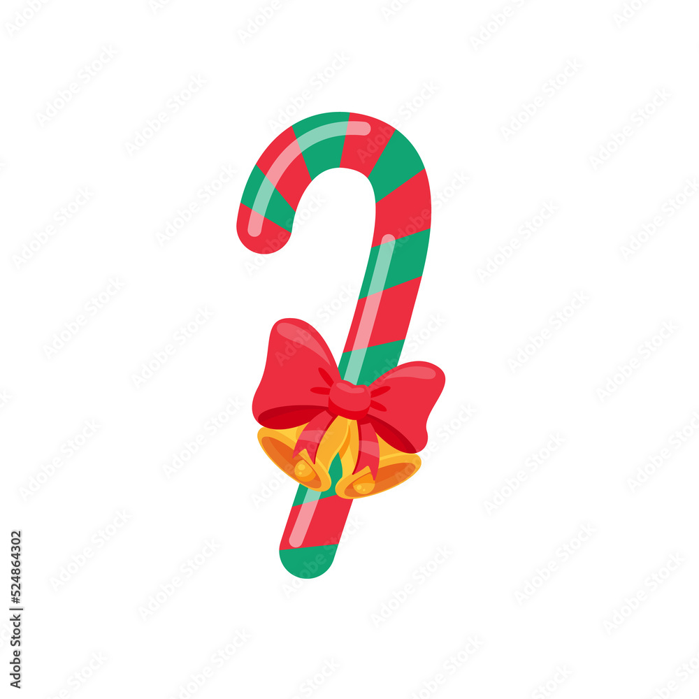 Christmas candy. Red and green colored candy bars for children on Christmas celebrations.