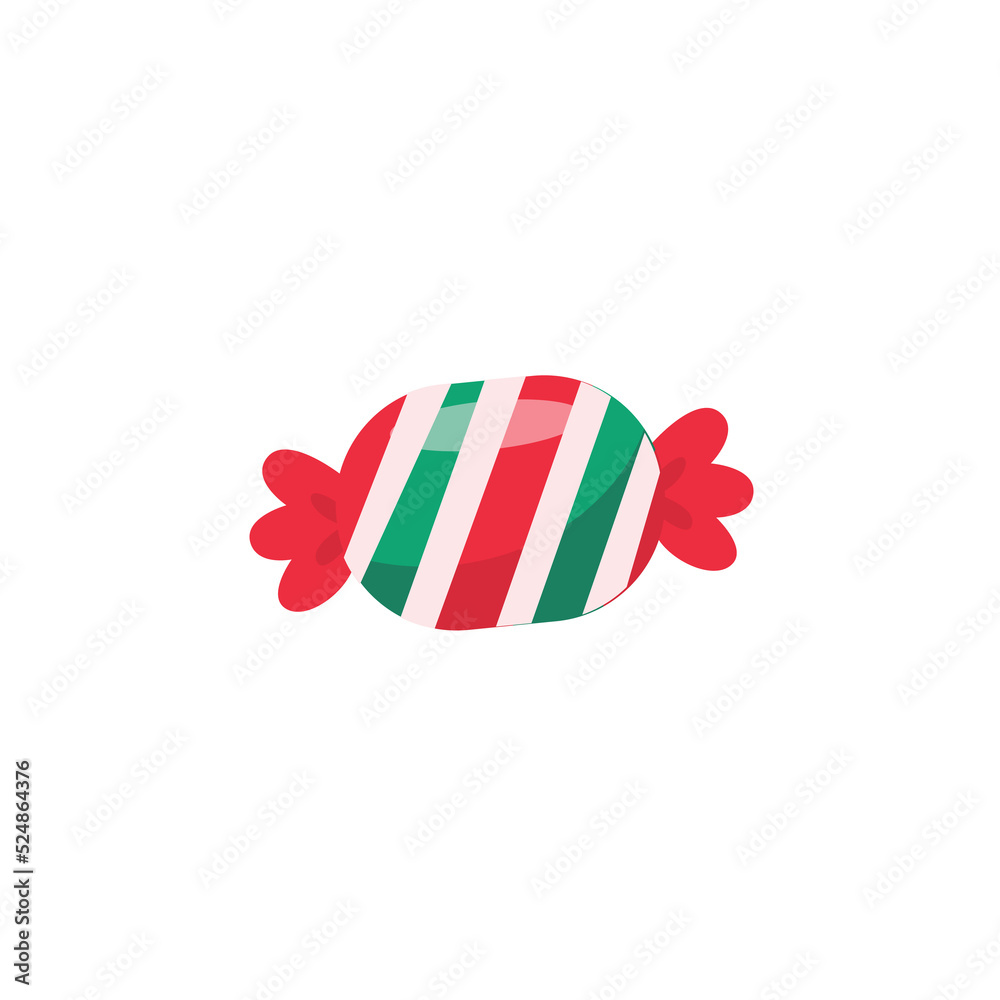 Obraz premium Christmas candy. Red and green colored candy bars for children on Christmas celebrations.