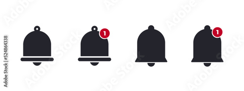 notification icon. notification or bell vector. Black style - stock vector.	