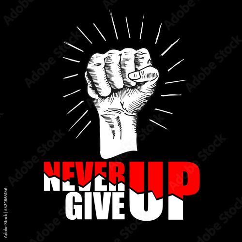 Never Give Up, doodle illustration