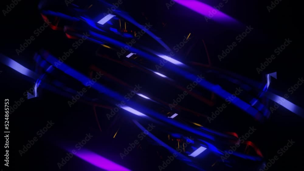 Abstract blue purple neon multicolor psychedelic hypnotic VJ seamless ...