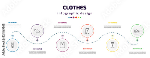 Foto clothes infographic element with icons and 6 step or option