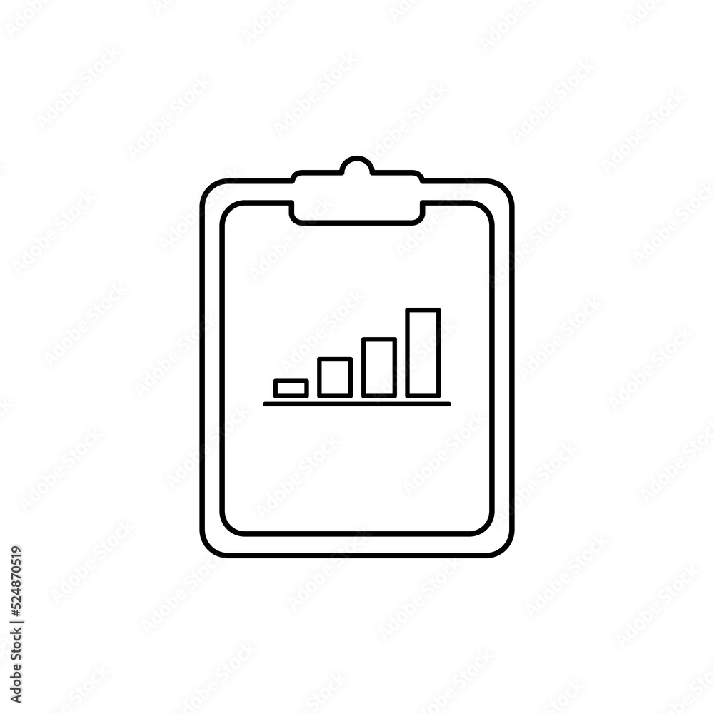 Clipboard with graph icon, flat icon sign symbol, for website and app design, illustration vector of business growth Clipboard with graph icon, flat icon sign symbol, for website and app design, illustration vector of business growth