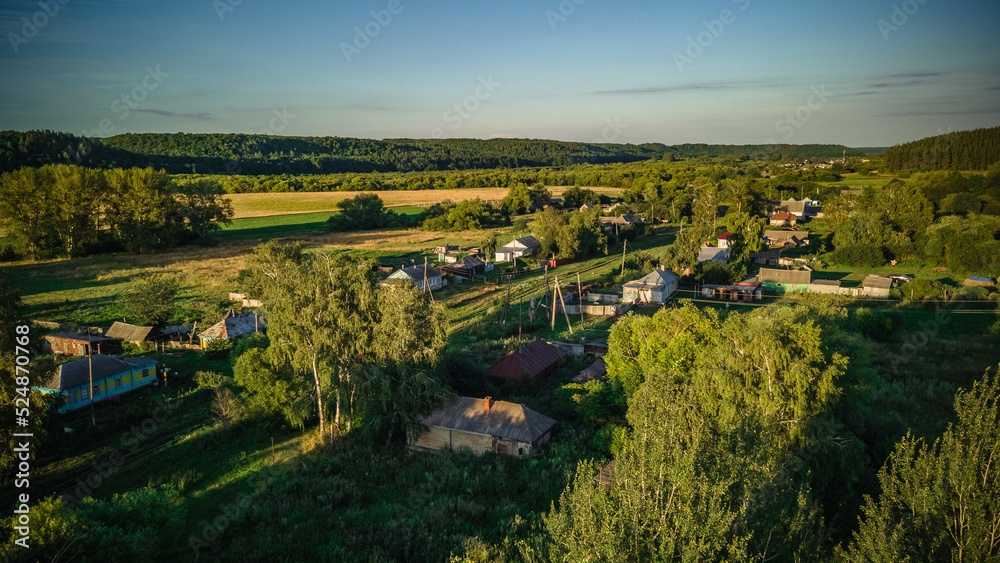 Naklejka premium aerial photography of a dying village