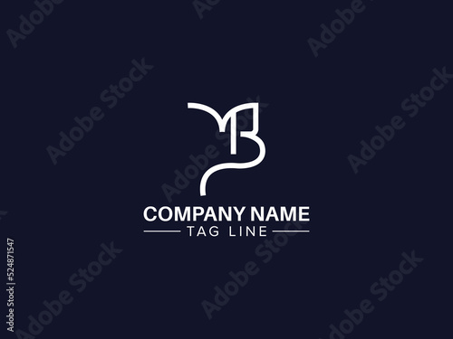 MB abstract creative symbol logo vector graphic design eps 10