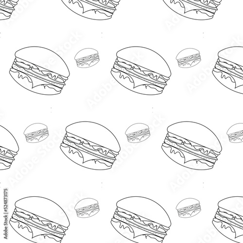 pattern with burgers