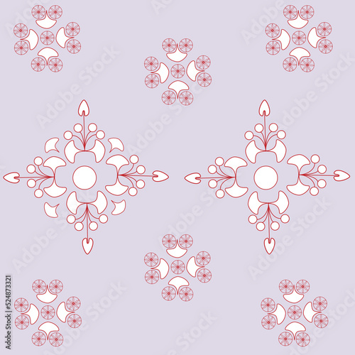 Ornament ukrainian vyshyvanka in modern style. Geometric guelder rose symbol background. Tribal ethnic vector texture.