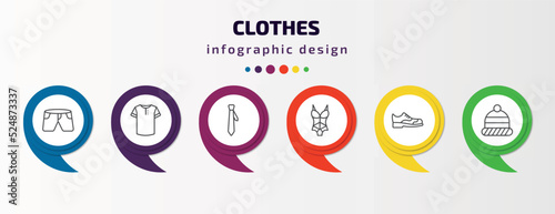Foto clothes infographic template with icons and 6 step or option