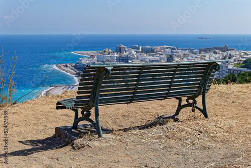 bench on the mountain Rhodes