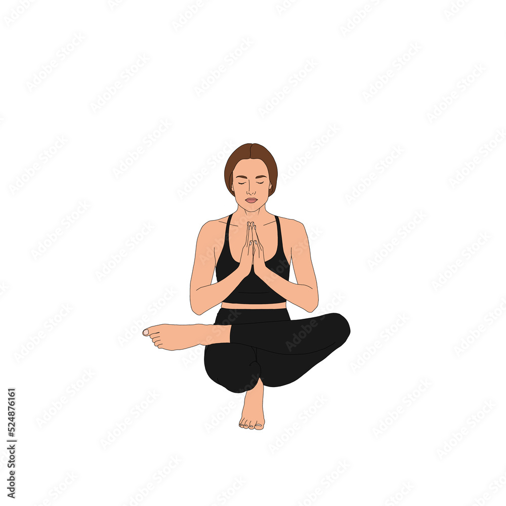 PNG Half Lotus Toe Balance Pose / Padangustha Padma Utkatasan. Woman portait in white yoga suit practicing doing yoga without background. Yoga asana fashion illustration painting poster. PNG Half Lotus Toe Balance Pose / Padangustha Padma Utkatasan. Woman portait in white yoga suit practicing doing yoga without background. Yoga asana fashion illustration painting poster.