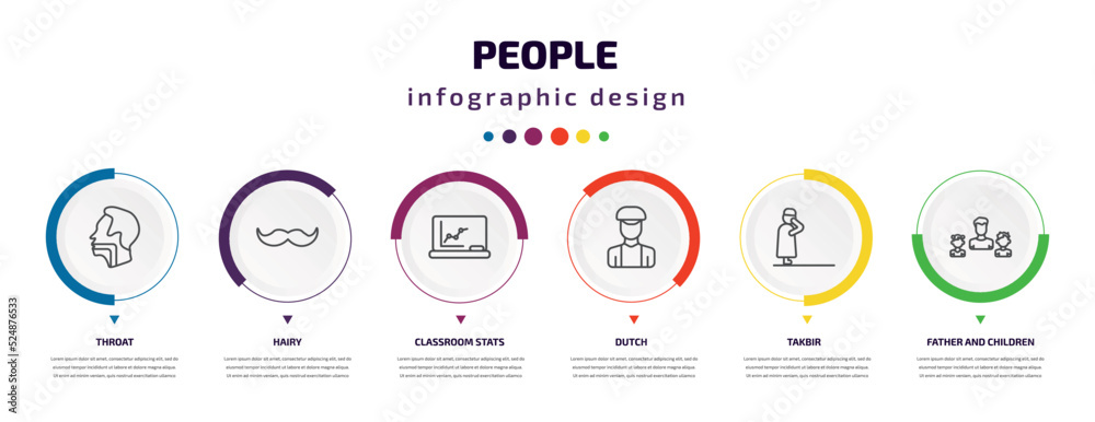 people infographic element with icons and 6 step or option. people icons such as throat, hairy, classroom stats, dutch, takbir, father and children vector. can be used for banner, info graph, web, people infographic element with icons and 6 step or option. people icons such as throat, hairy, classroom stats, dutch, takbir, father and children vector. can be used for banner, info graph, web,