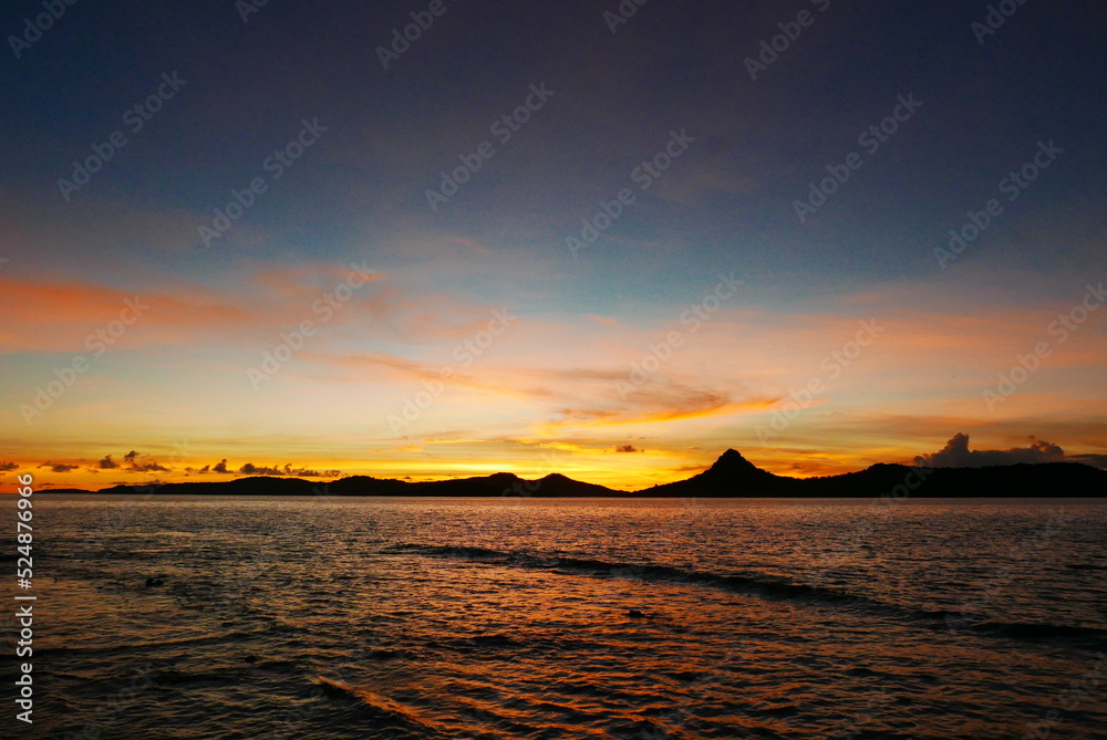 Naklejka premium Uninhabited island JEEP island in Chuuk, Micronesia. Here is the world's greatest wreck diving destination.Uninhabited island Fonom island in Chuuk, Micronesia. Here is the world's greatest wreck divi