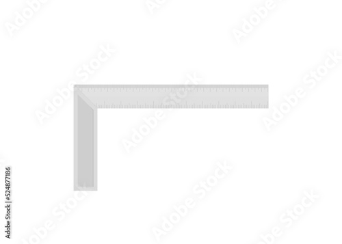 L square ruler illustration vector flat design editable. 90 degree ruler vector. Right angle ruler. L type ruler.