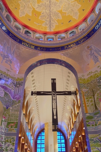 View of the central altar of the National Sanctuary of Nossa Senhora Aparecida, Aparecida, São Paulo, Brazil.