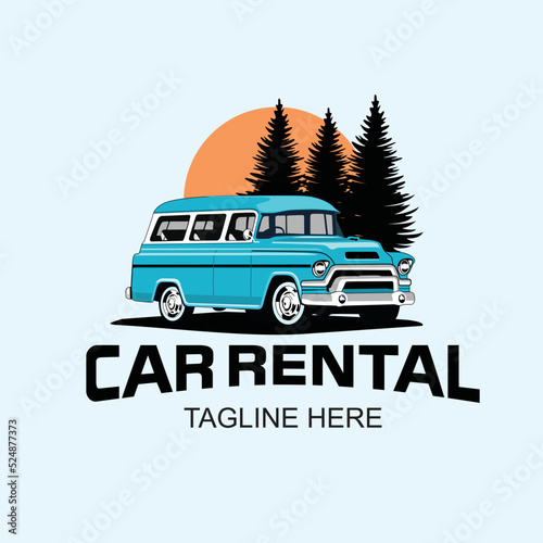 premium classic car illustration vector image