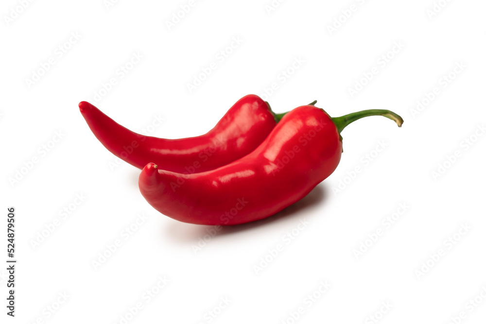 Red hot chili pepper isolated on a white background. Red hot chili pepper isolated on a white background.