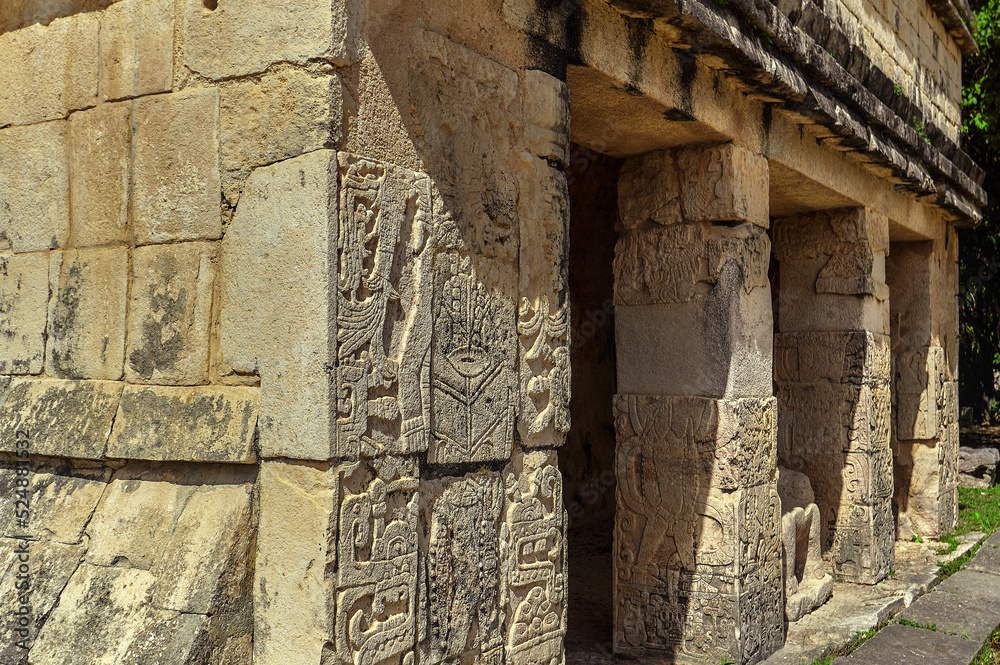 Detail of the Maya inscriptions of the Temple of the Jaguar