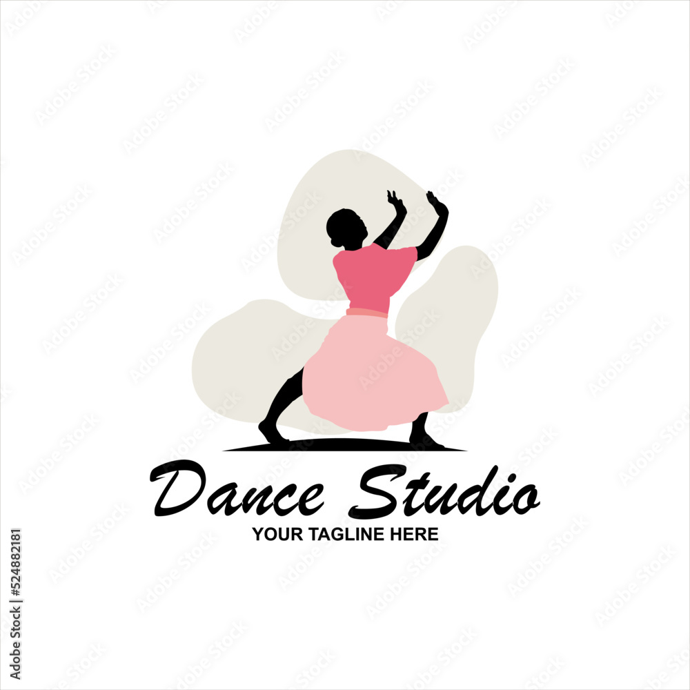 Dancing word with silhouettes