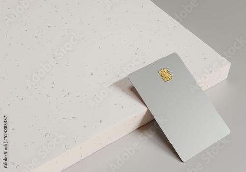 Stylish template for presentation of personal bank card design. Personal card. 3d rendering.