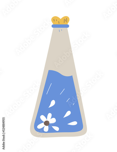 Collection of vector magic fairy tale elements, icons and illustrations. Bottle with potion.