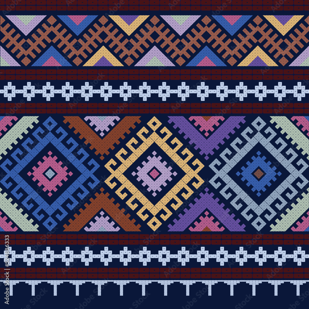 Tribal, ethnic, geometric pattern, seamless, printed fabric, print, fabric printing, Indian, Thai pattern, Thai fabric, sarong fabric Tribal, ethnic, geometric pattern, seamless, printed fabric, print, fabric printing, Indian, Thai pattern, Thai fabric, sarong fabric
