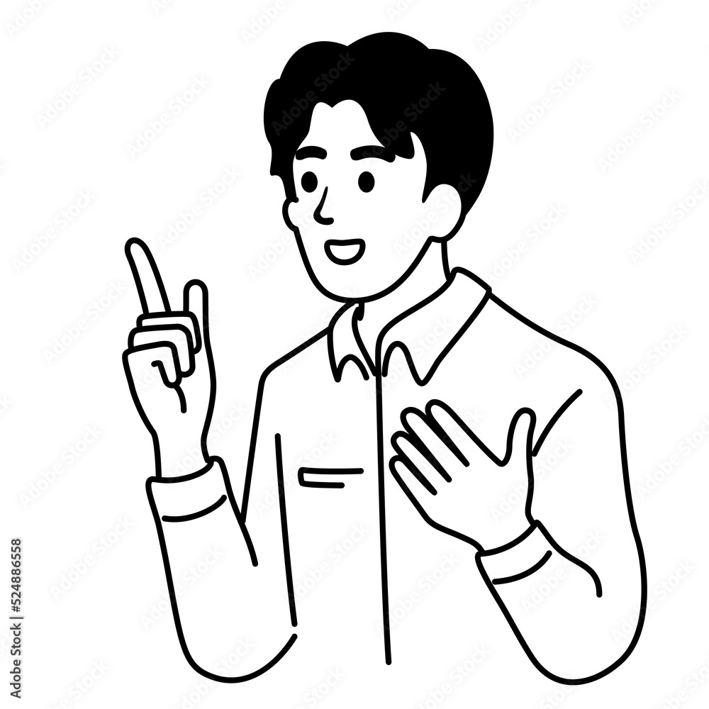Man isolated vector illustration outline hand drawn doodle line art cartoon design character. Man isolated vector illustration outline hand drawn doodle line art cartoon design character.