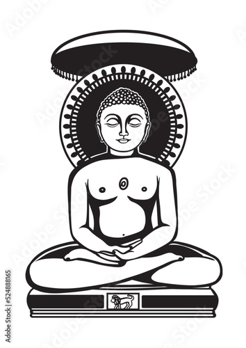 Lord Mahavir vector design in sitting position