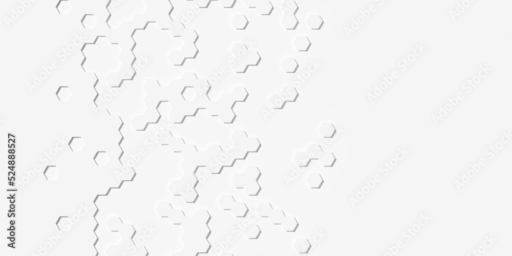 Modern minimal white fading out random honeycomb hexagon geometrical pattern background template flat lay top view from above Modern minimal white fading out random honeycomb hexagon geometrical pattern background template flat lay top view from above