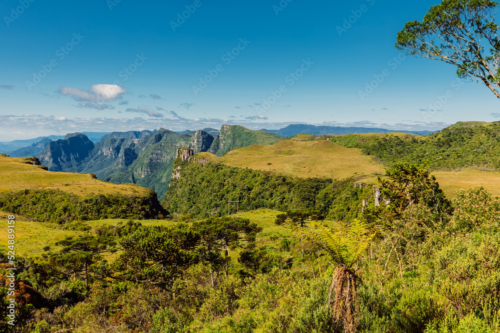 Scenic landscape with Espraiado canyon in Santa Catarina state, Brazil.