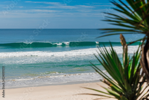 Holiday beach and ocean with perfect wave in Brazil. Morro das Pedras beach in Florianopolis