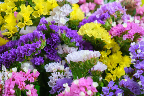 Fototapeta Naklejka Na Ścianę i Meble -  Abstract, summer background with bright multicolored flowers.