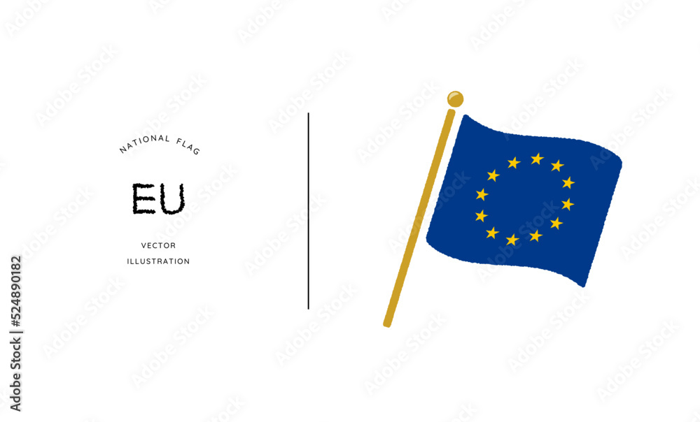 EUの国旗アイコン ベクターイラスト - obrazy, fototapety, plakaty 