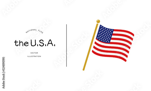 アメリカの国旗アイコン ベクターイラスト USA